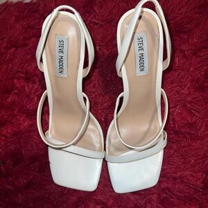 White Steve Madden heels size 10